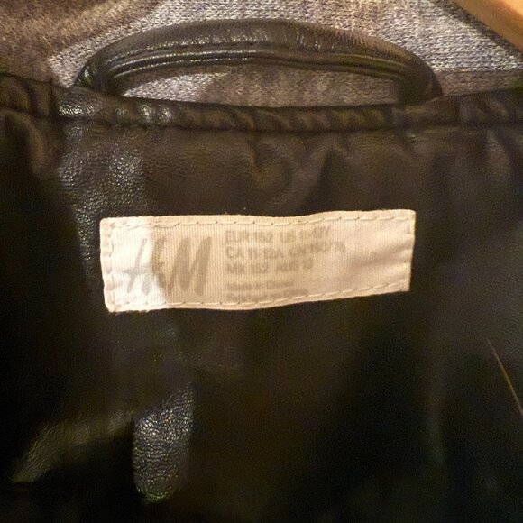 H&M Youth Faux Leather Bomber Jacket - Picture 3 of 3